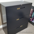 Global Black 3 Drawer Lateral File Cabinet, Locking